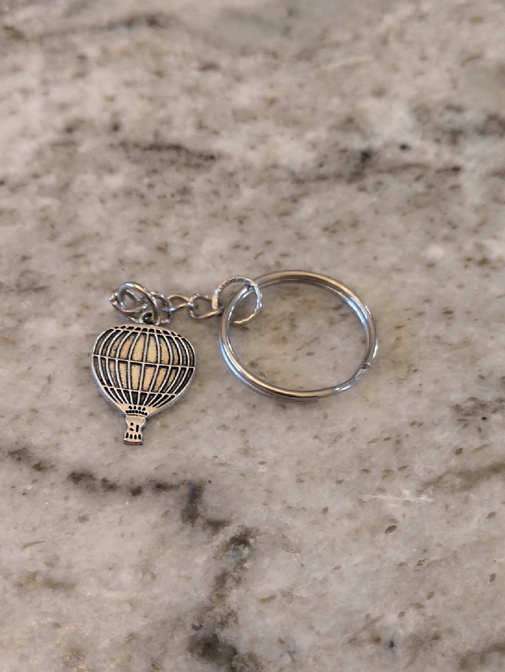 Silver Hot Air Balloon Keyring Keychain